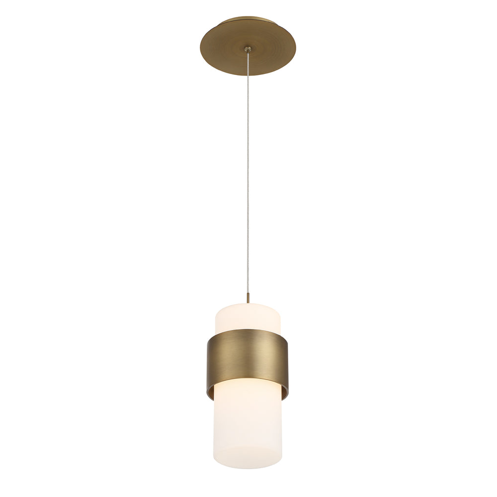 Banded 9" Mini Pendant 3000K in Aged Brass by WAC Lighting