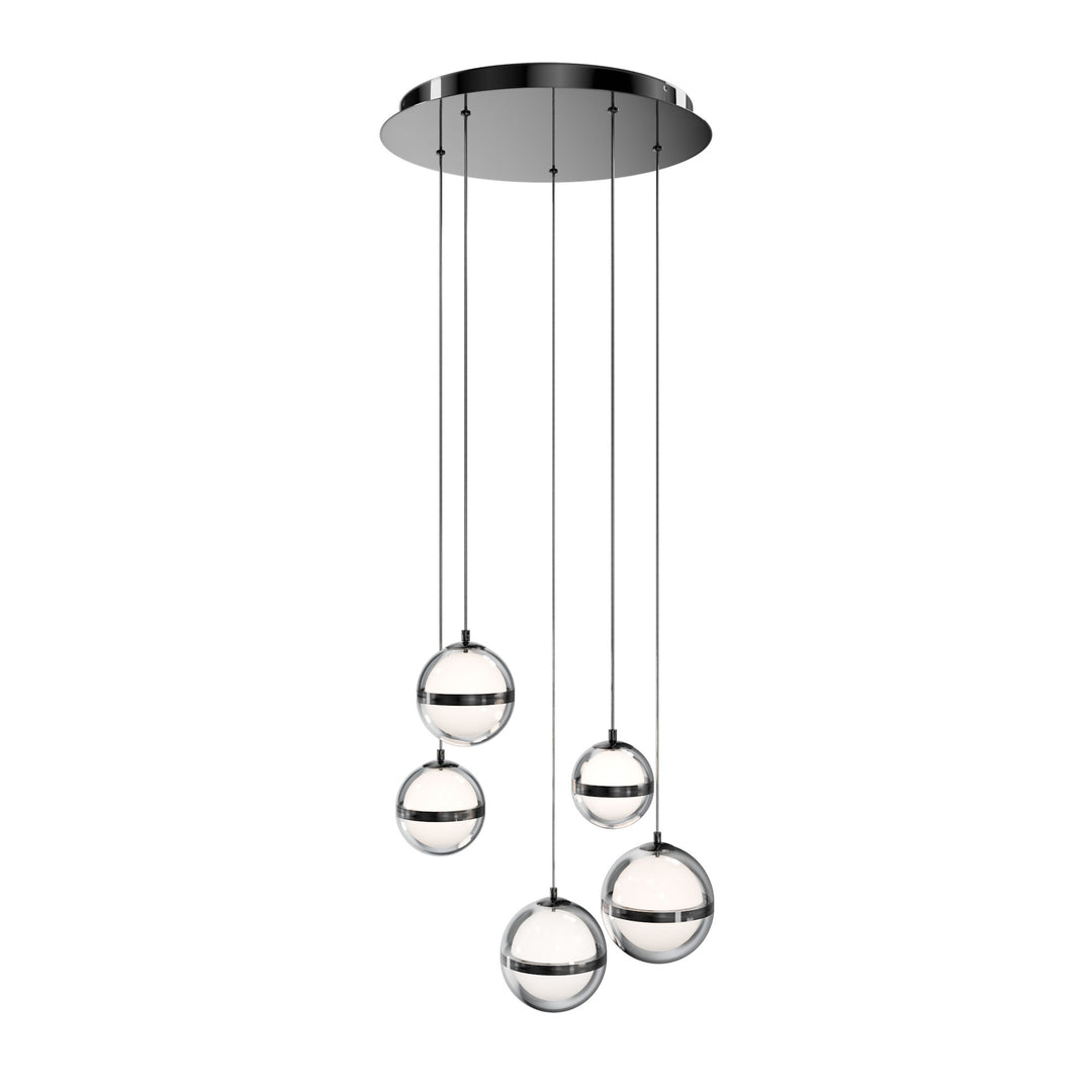 Cyllindra Round Multi Light 4CCT in Black Chrome by WAC Lighting