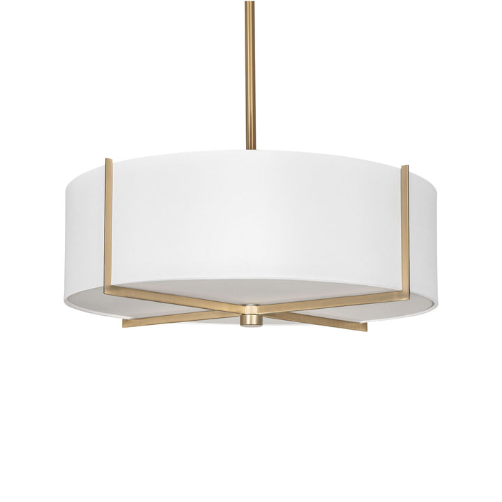 Strata Pendant in Soft Gold and White with White Shade by Russell