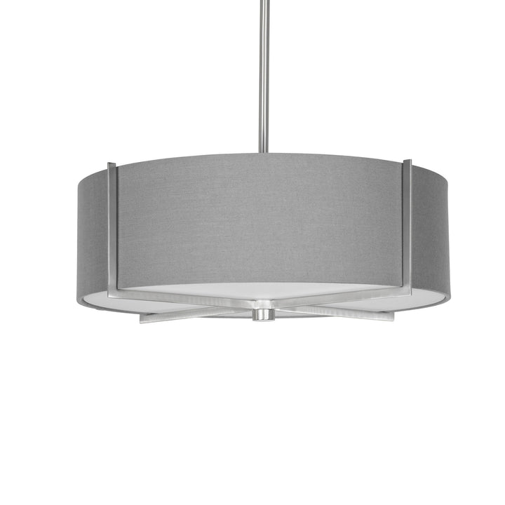 Strata Pendant in Brushed Chrome and Grey with Grey Shade by Russell