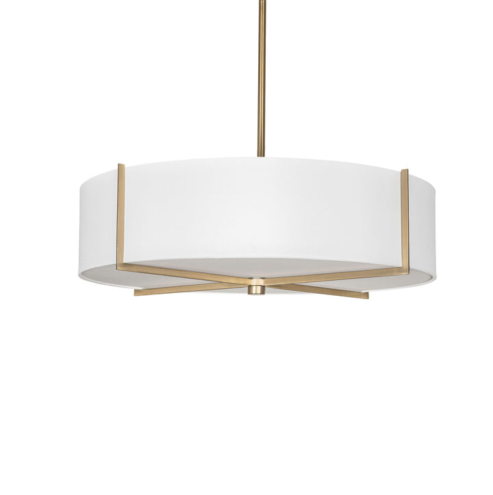 Strata Pendant in Soft Gold and White with White Shade by Russell