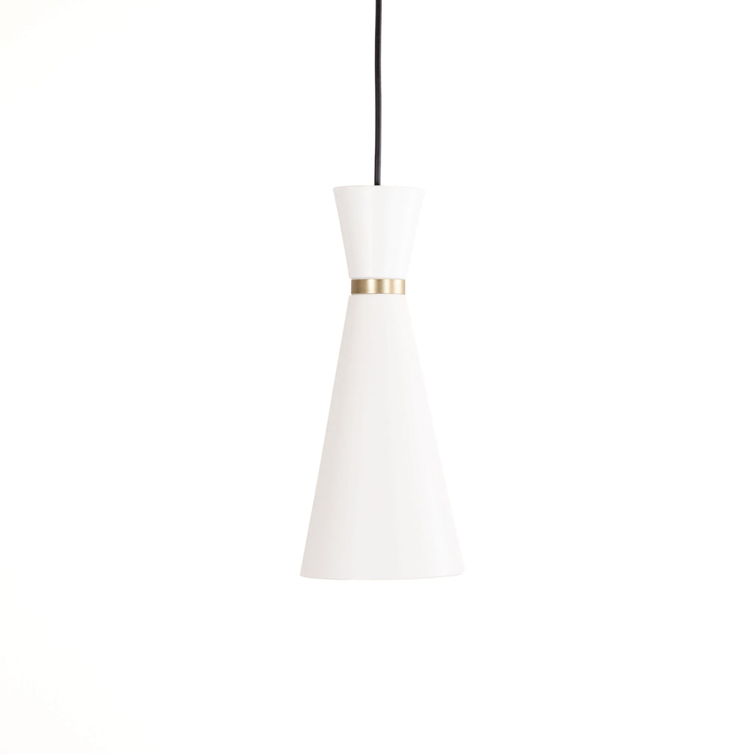 Konic Pendant in Matte White and Soft Gold by Russell