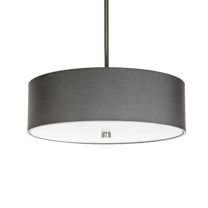 Vyre Pendant in Brushed Chrome and Grey with Grey Shade by Russell