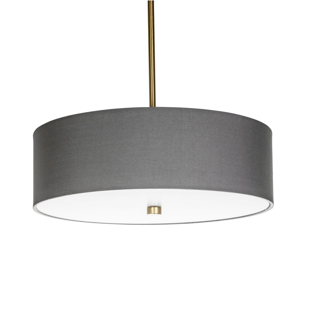 Vyre Pendant in Soft Gold and Grey with Grey Shade by Russell