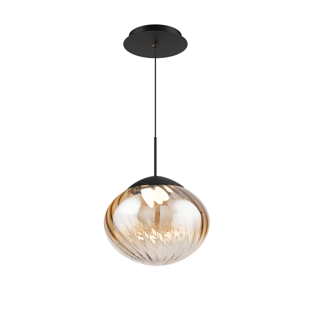 Swayzey Pendant 4CCT in Black/Amber Glass by WAC Lighting
