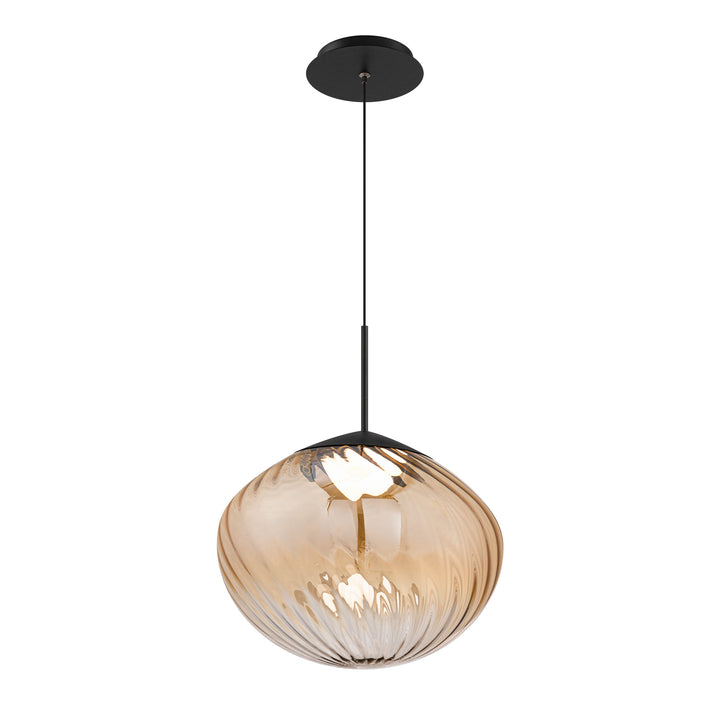 Swayzey Pendant 4CCT in Black/Amber Glass by WAC Lighting