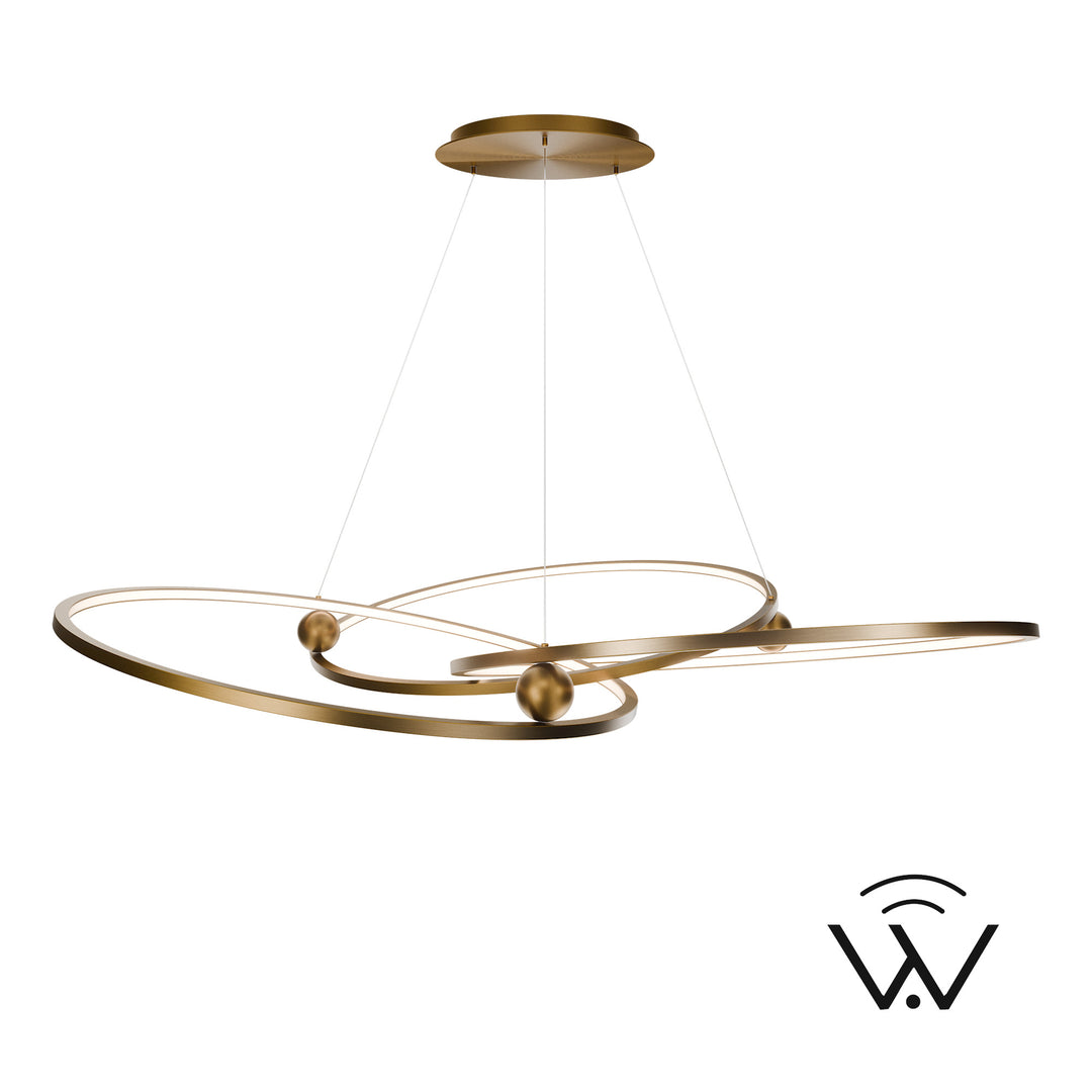 Sidewinder Chandelier Light in Aged Brass by WAC Lighting