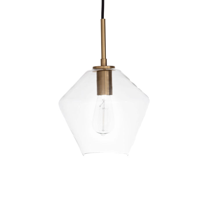 Gladstone Pendant in Champagne Gold with Clear Glass by Russell