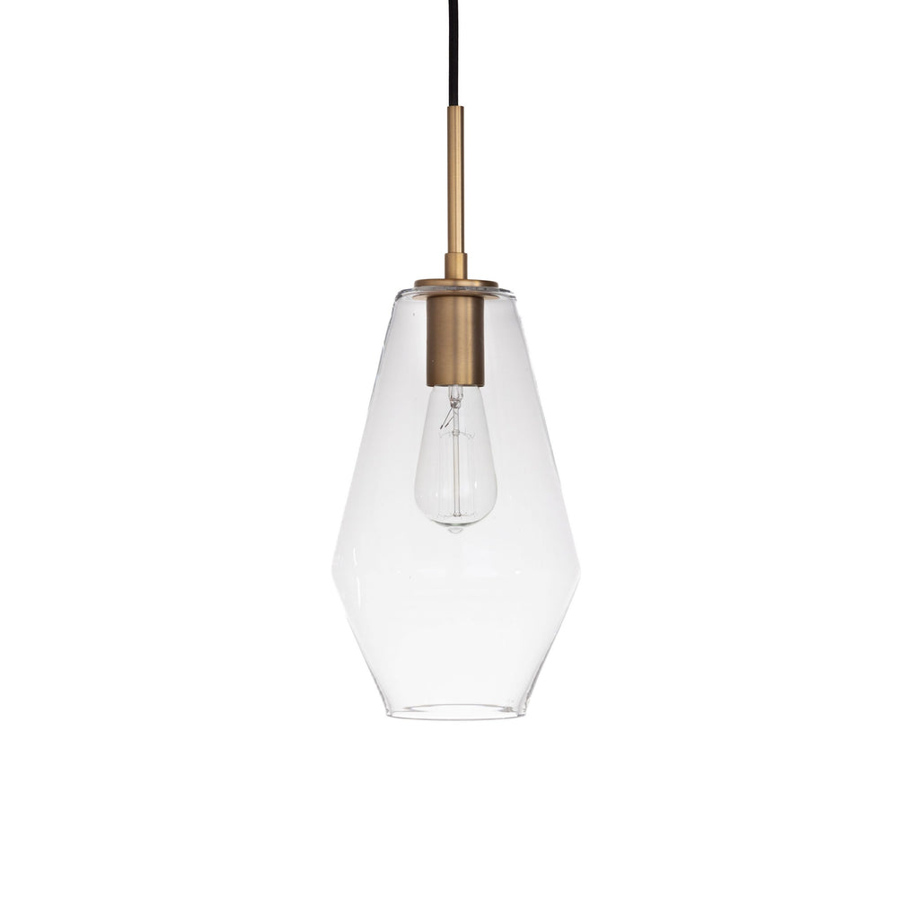 Gladstone Pendant in Champagne Gold with Clear Glass by Russell