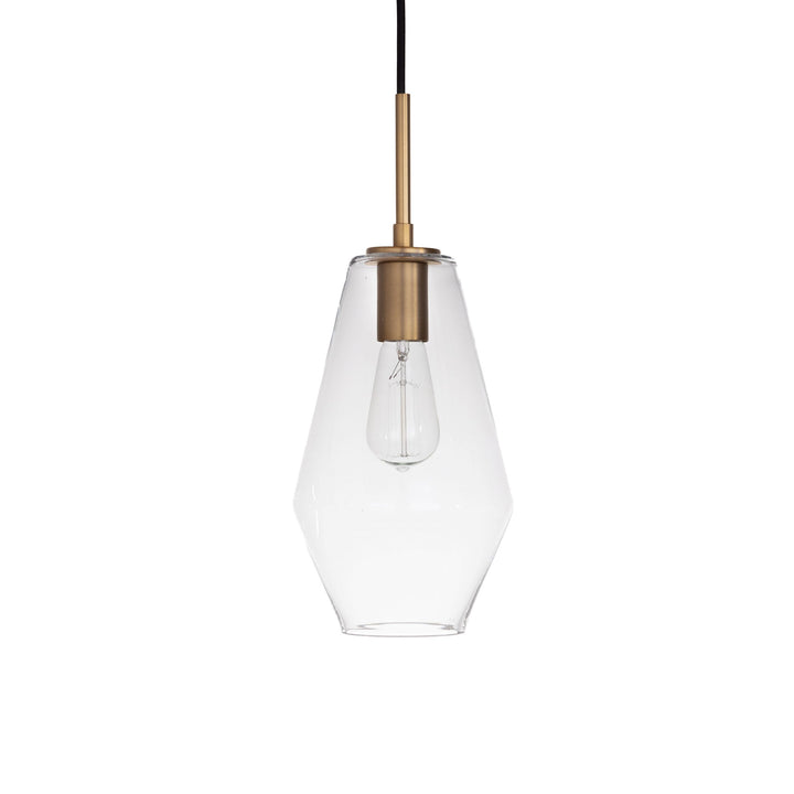 Gladstone Pendant in Champagne Gold with Clear Glass by Russell