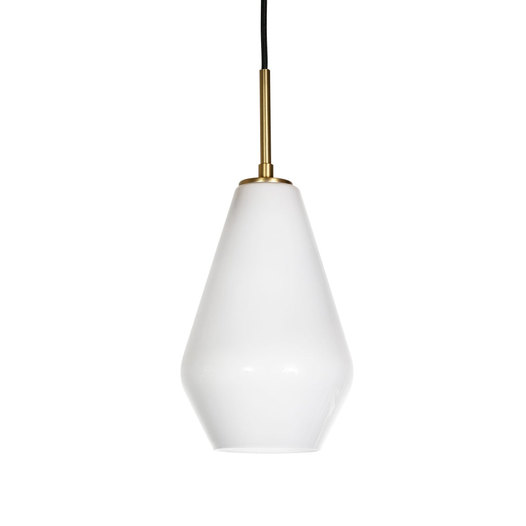 Gladstone Pendant in Champagne Gold with Milk Glass by Russell