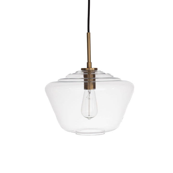 Gladstone Pendant in Champagne Gold with Clear Glass by Russell