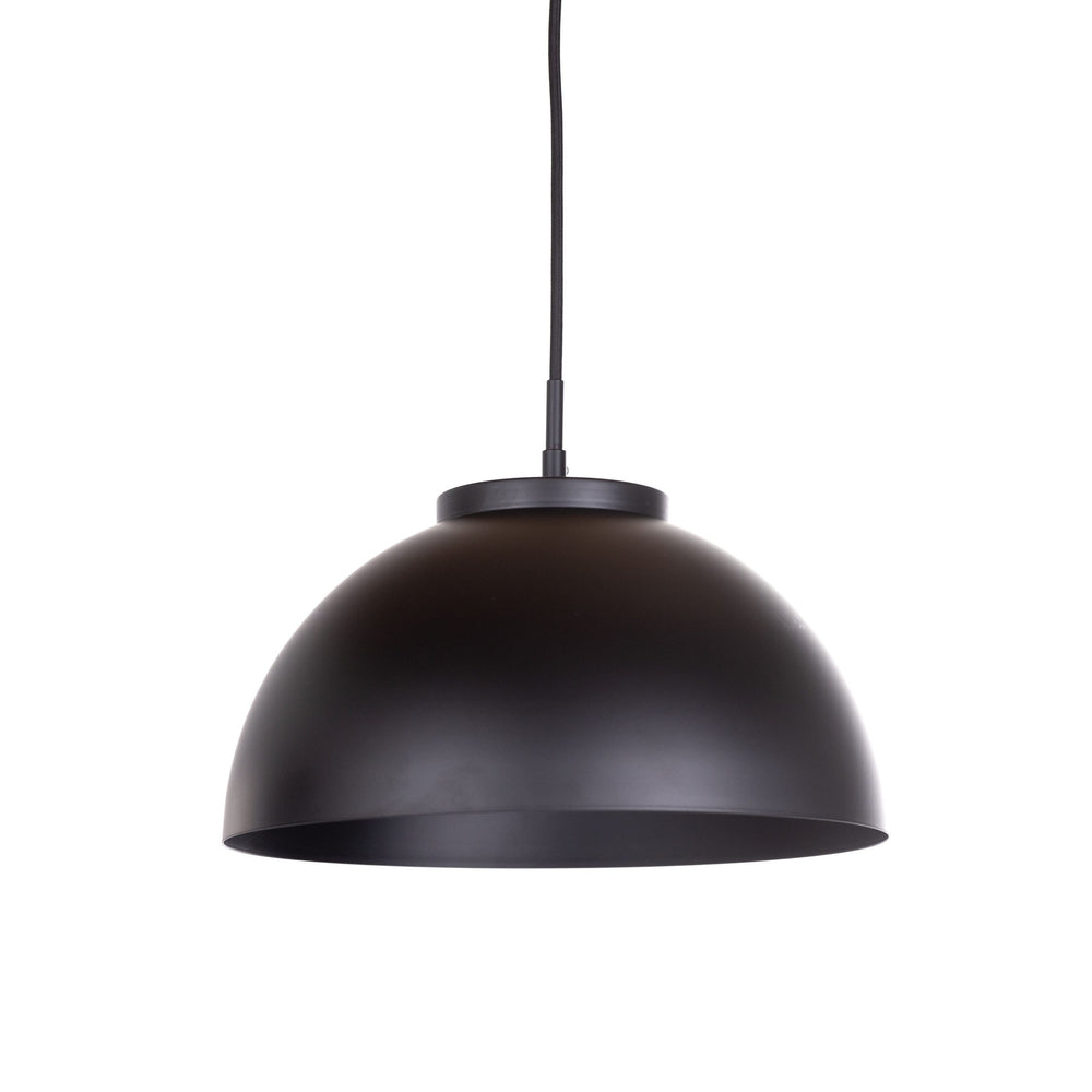 Hana LED Pendant in Black with Black Metal Shade by Russell