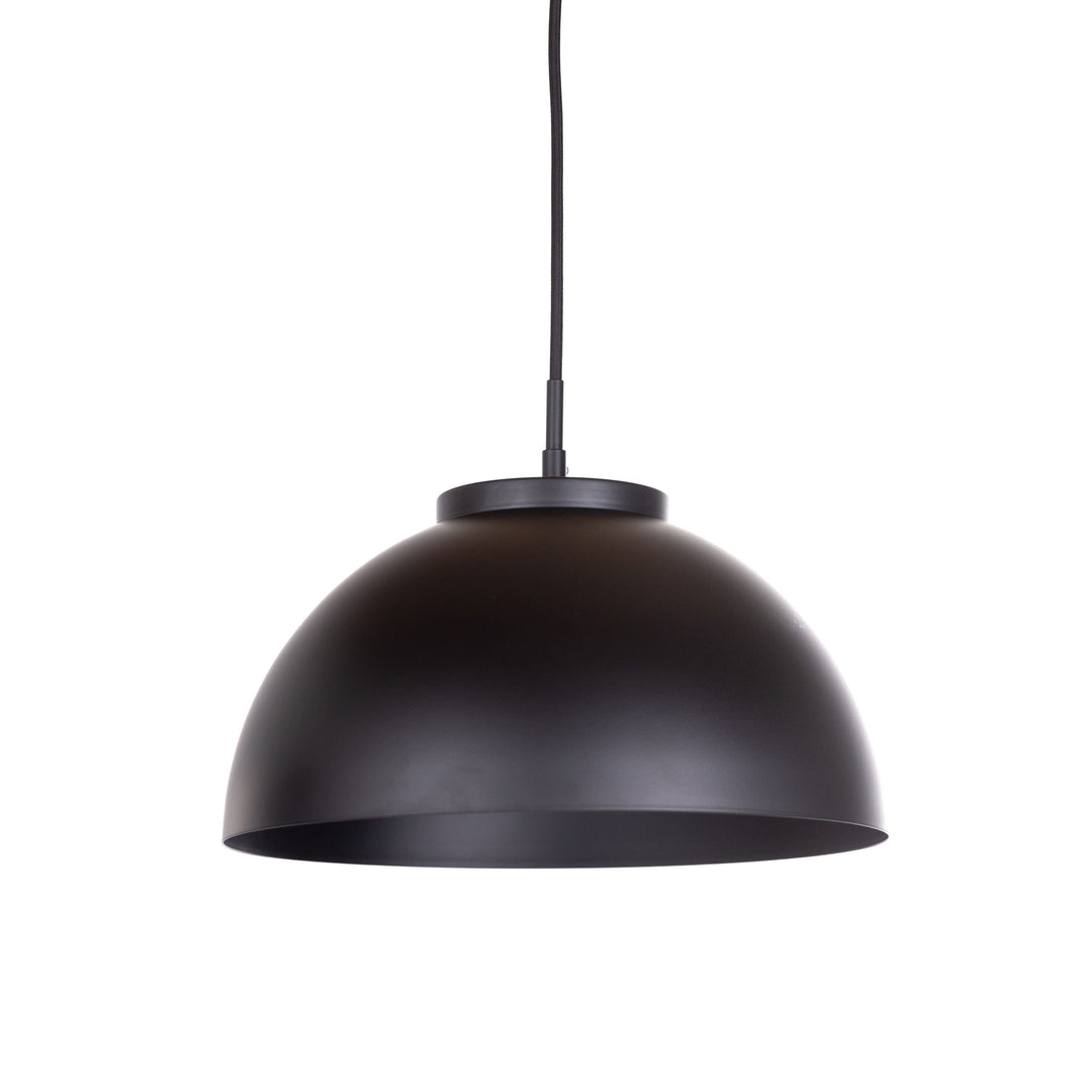 Hana LED Pendant in Black with Black Metal Shade by Russell