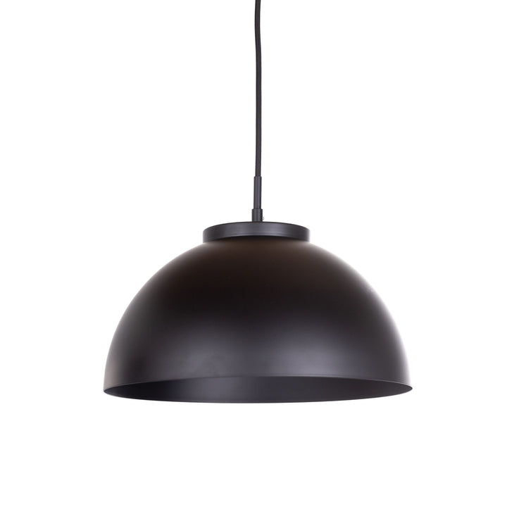 Hana LED Pendant in Black with Black Metal Shade by Russell