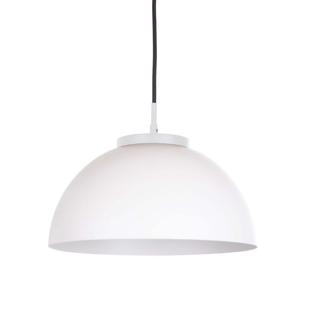 Hana LED Pendant in White with White Metal Shade by Russell