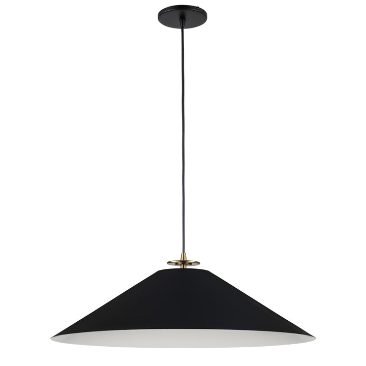 Prudence 1 Light Incandescent Pendant in Black & Aged Brass by Dainolite