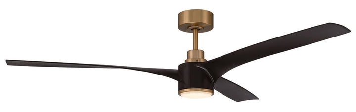 Phoebe Ceiling Fan in Flat Black/Satin Brass by Craftmade