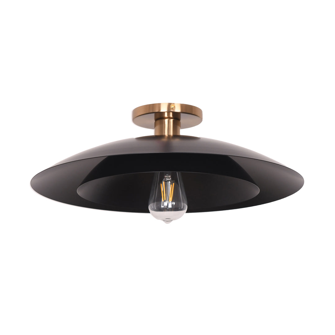 Pima 1 Light Semi-Flush Mount in Matte Black by Dainolite