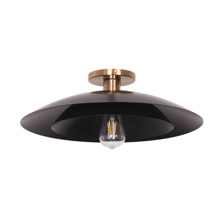 Pima 1 Light Semi-Flush Mount in Matte Black by Dainolite