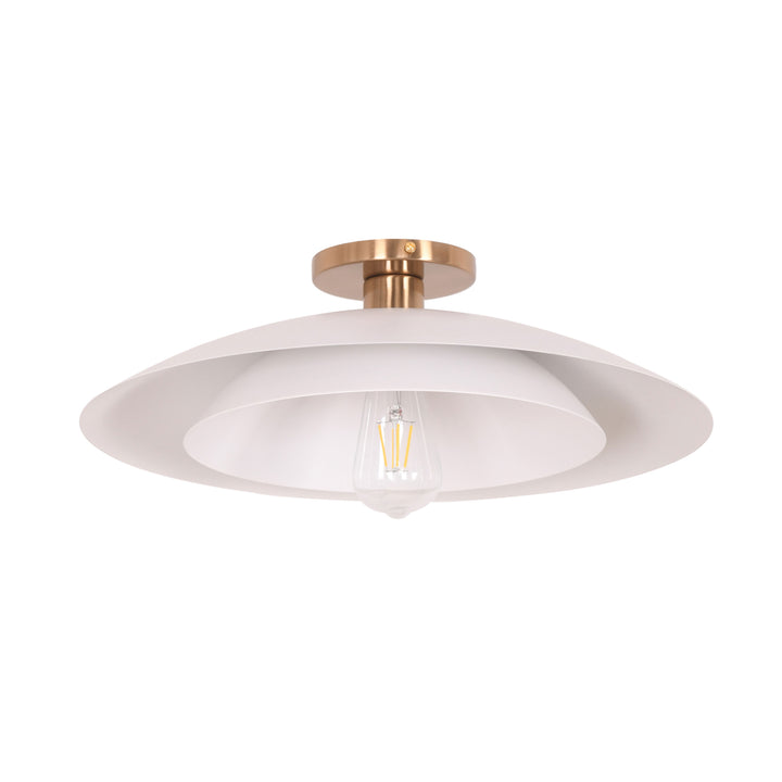 Pima 1 Light Semi-Flush Mount in Matte White by Dainolite