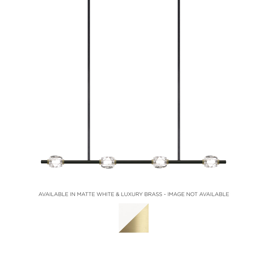 Diamante Crystal Linear in Matte White w/Brass by Zeev