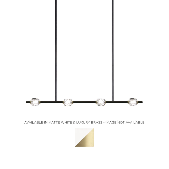 Diamante Crystal Linear in Matte White w/Brass by Zeev