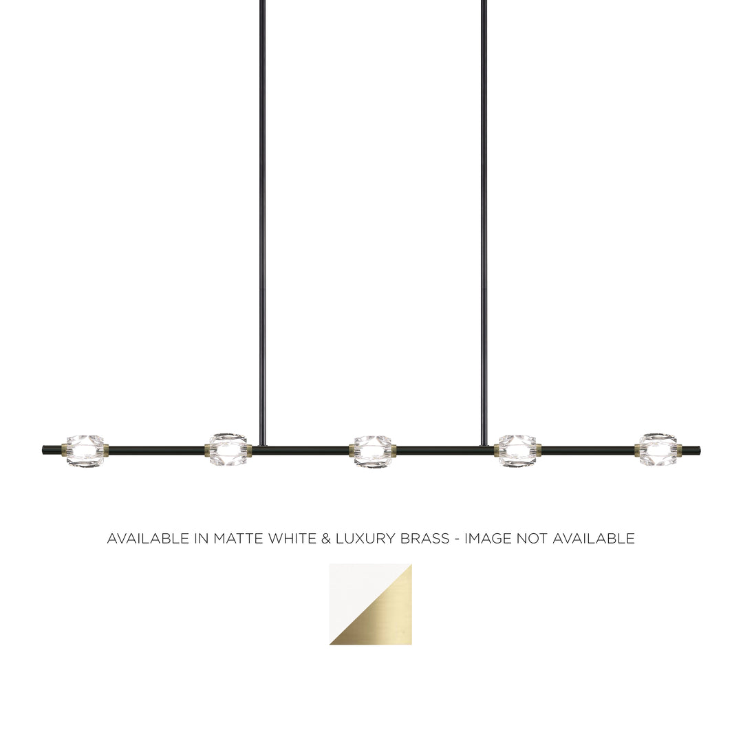 Diamante Crystal Linear in Matte White w/Brass by Zeev