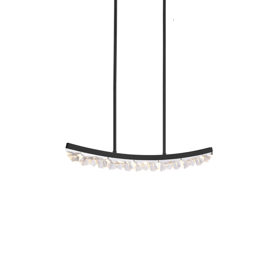 Arcus Curved Crystal Linear in Satin Brushed Black by Zeev