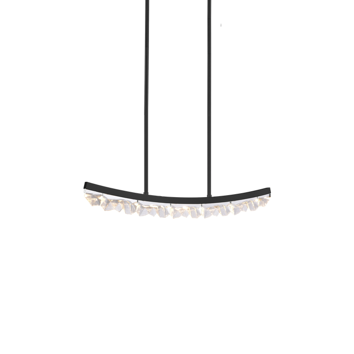 Arcus Curved Crystal Linear in Satin Brushed Black by Zeev