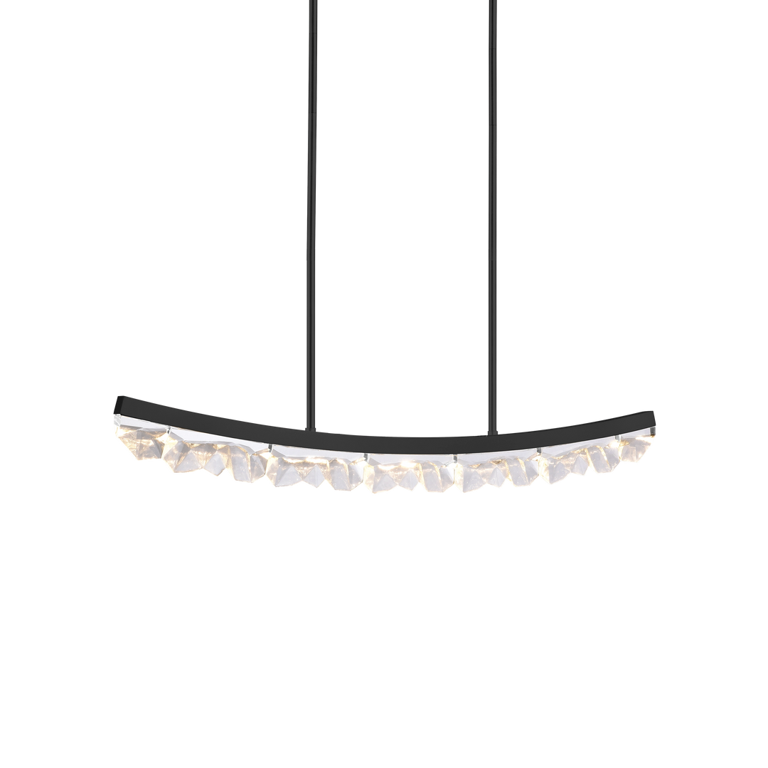 Arcus Curved Crystal Linear in Satin Brushed Black by Zeev