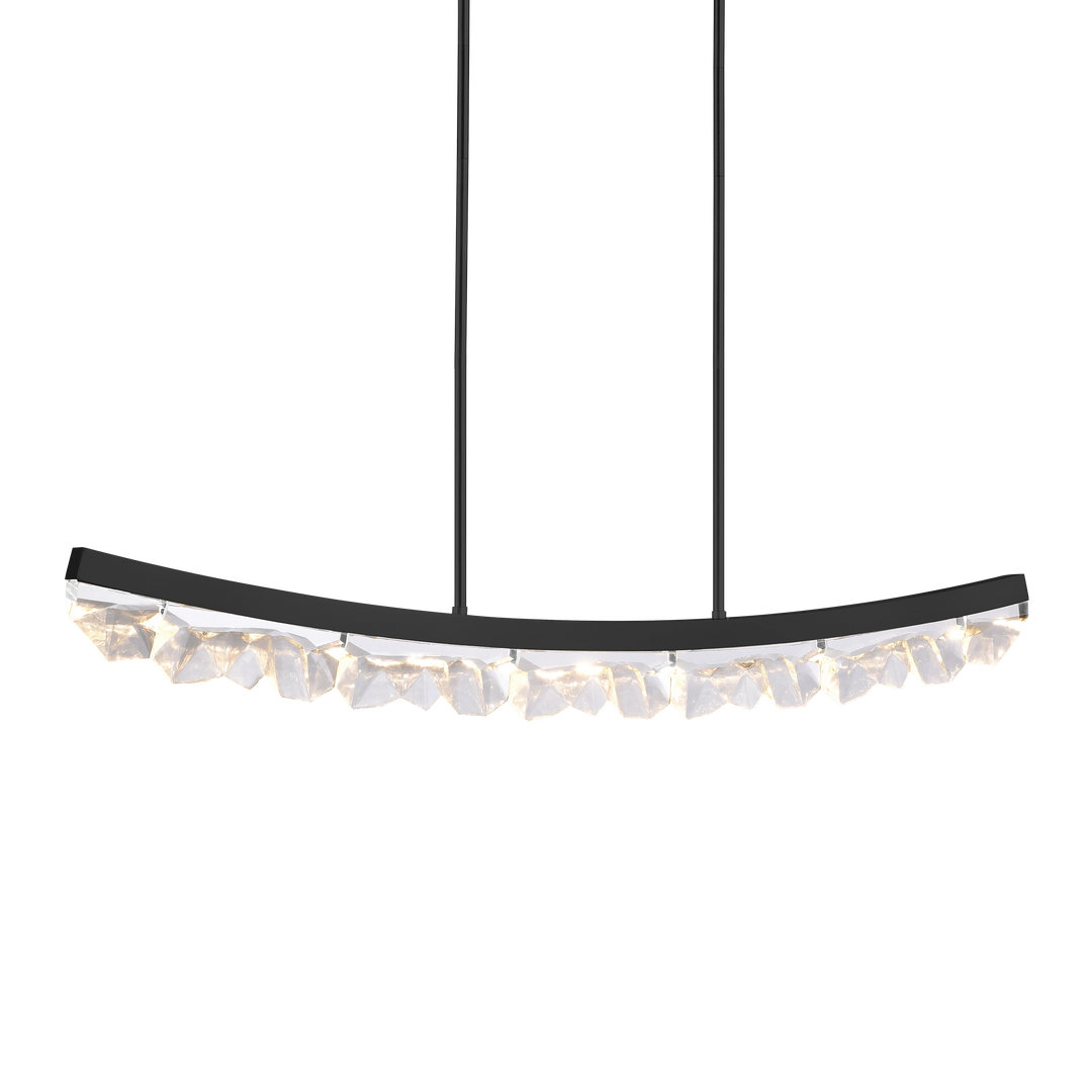 Arcus Curved Crystal Linear in Satin Brushed Black by Zeev