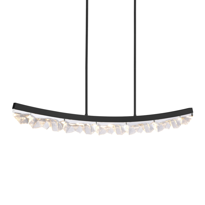 Arcus Curved Crystal Linear in Satin Brushed Black by Zeev
