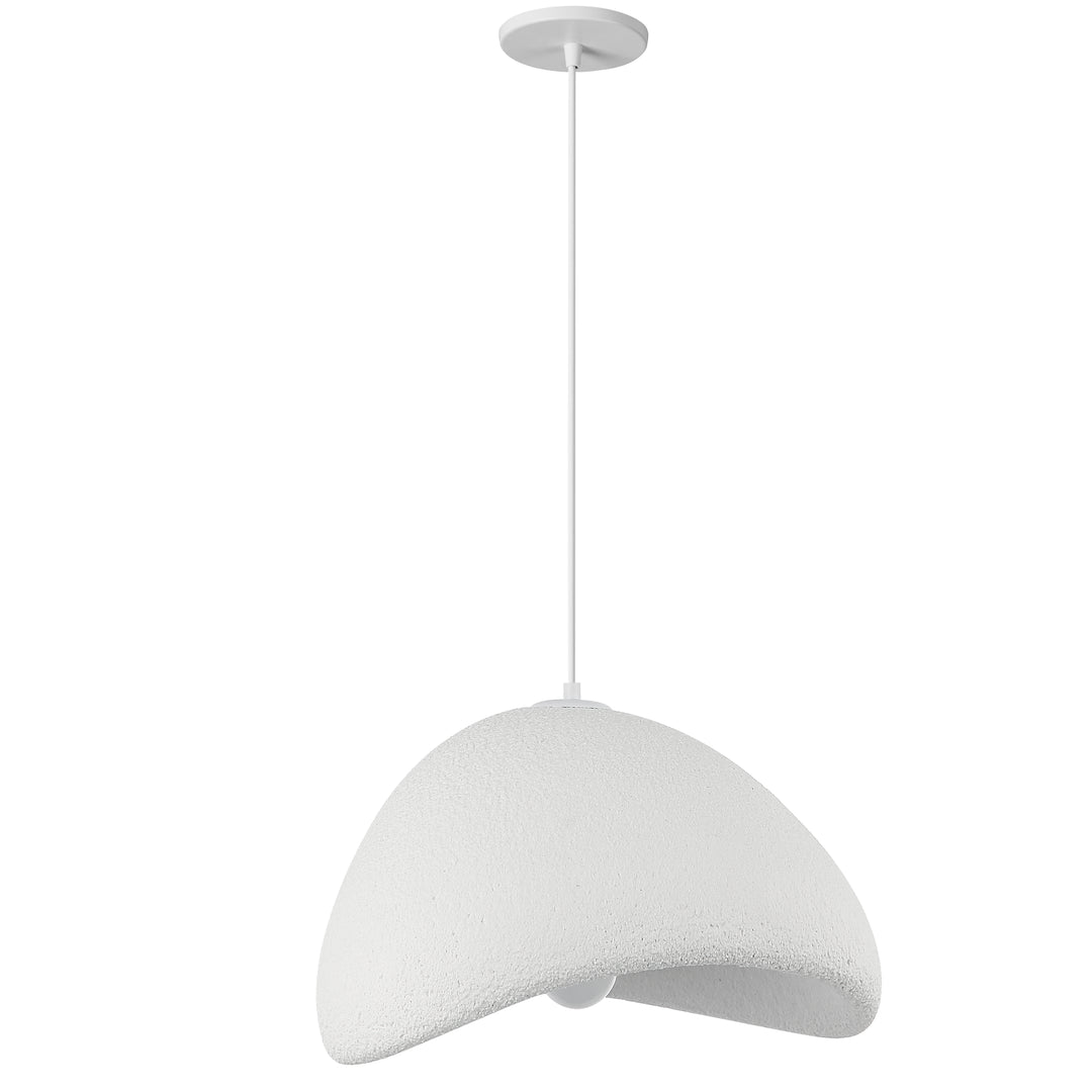Pilar 1 Light Pendant (PLR-191P) in Matte White by Dainolite