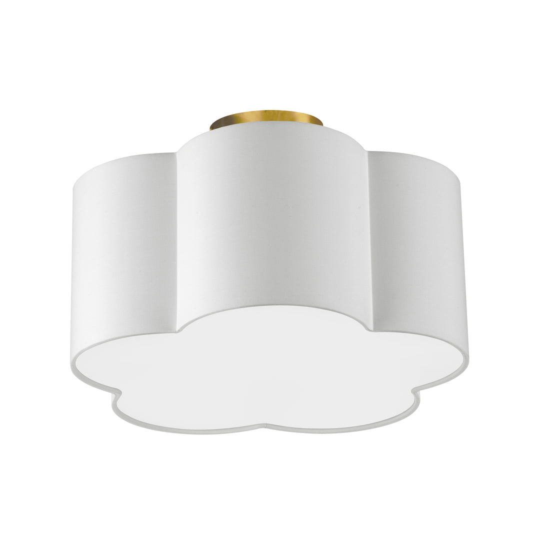 Phlox 3 Light Incandescent Flush Mount in Aged Brass by Dainolite