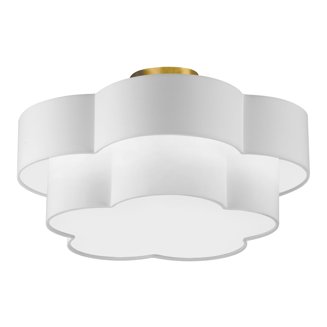 Phlox 3 Light Incandescent 2-Tier Flush Mount in Aged Brass by Dainolite