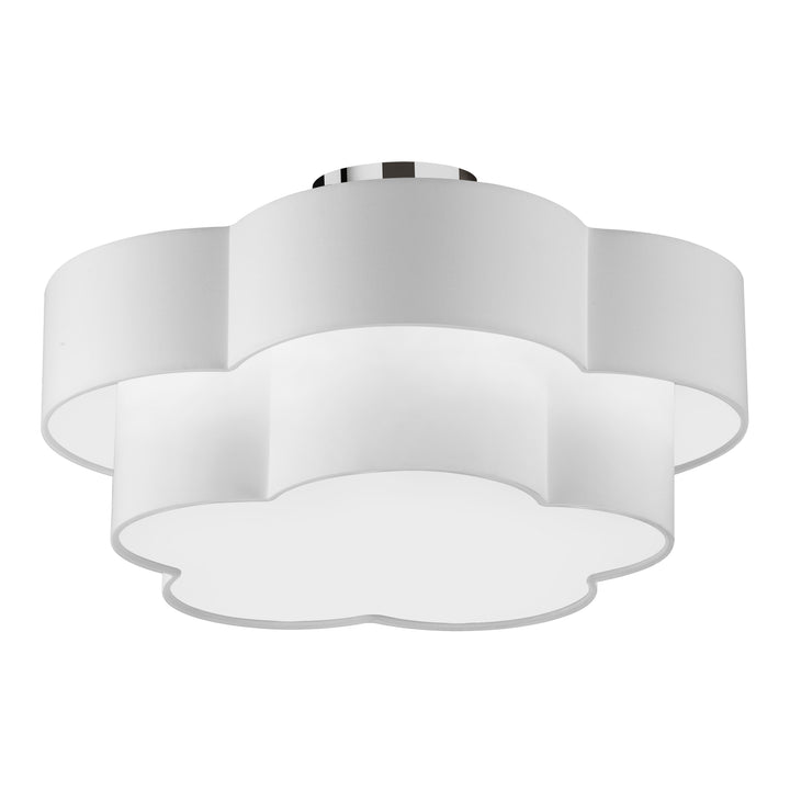 Phlox 3 Light Incandescent 2-Tier Flush Mount in Polished Chrome by Dainolite