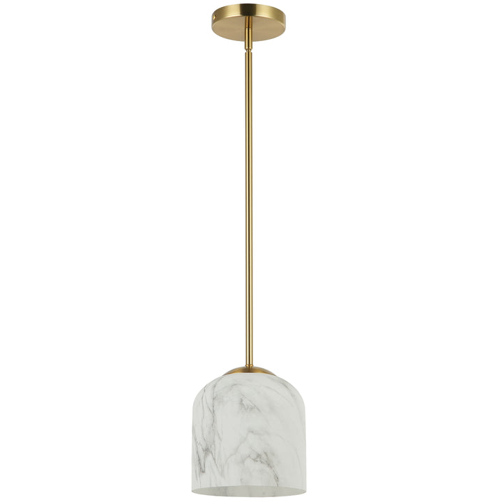 Patrice 1 Light Pendant (PRC-71P) in Aged Brass by Dainolite