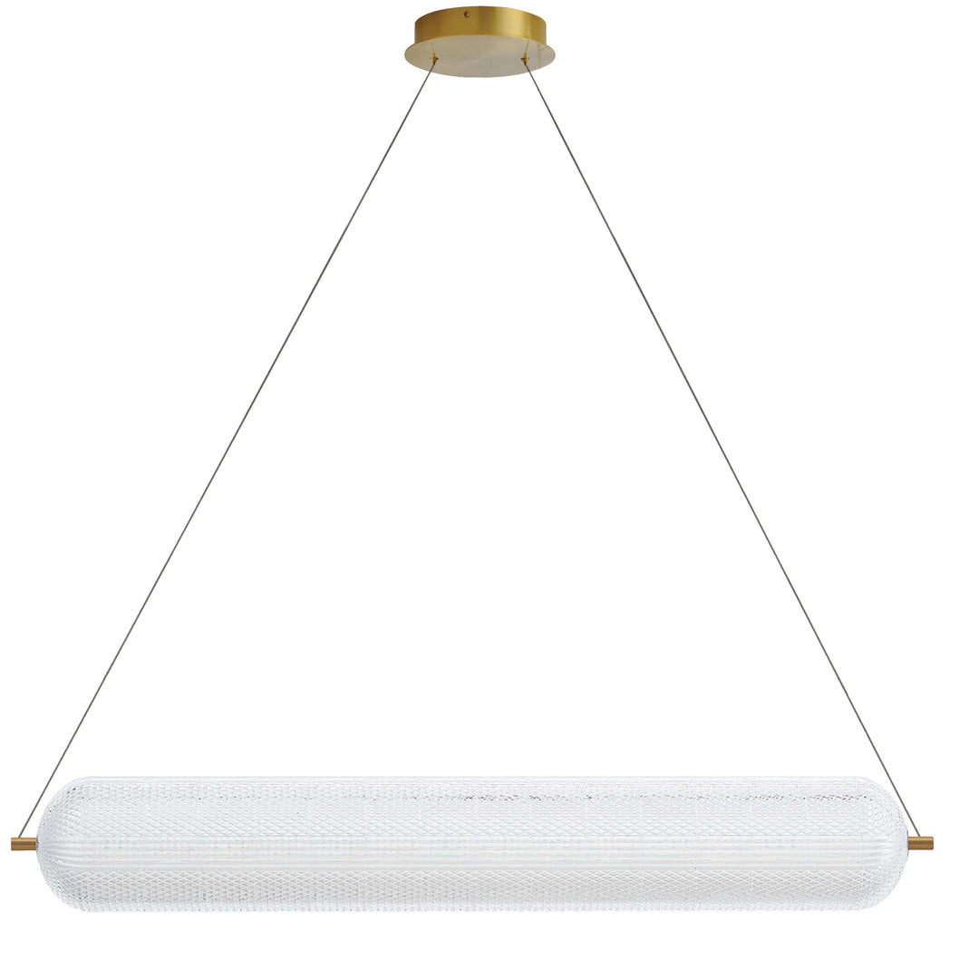 Peri 36W Horizontal Pendant in Aged Brass by Dainolite