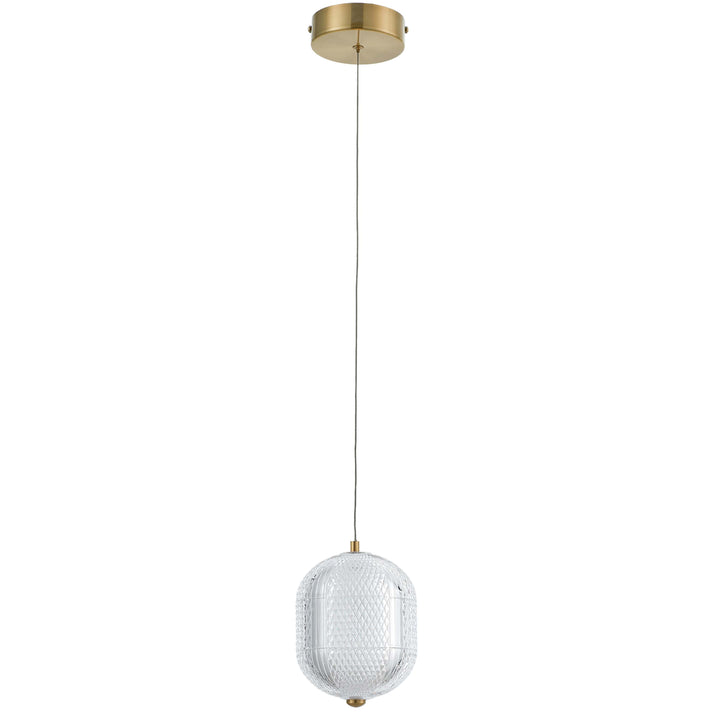 Peri 8.5W Pendant in Aged Brass by Dainolite