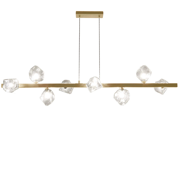 Pearlene 8 Light Halogen Horizontal Pendant in Aged Brass by Dainolite