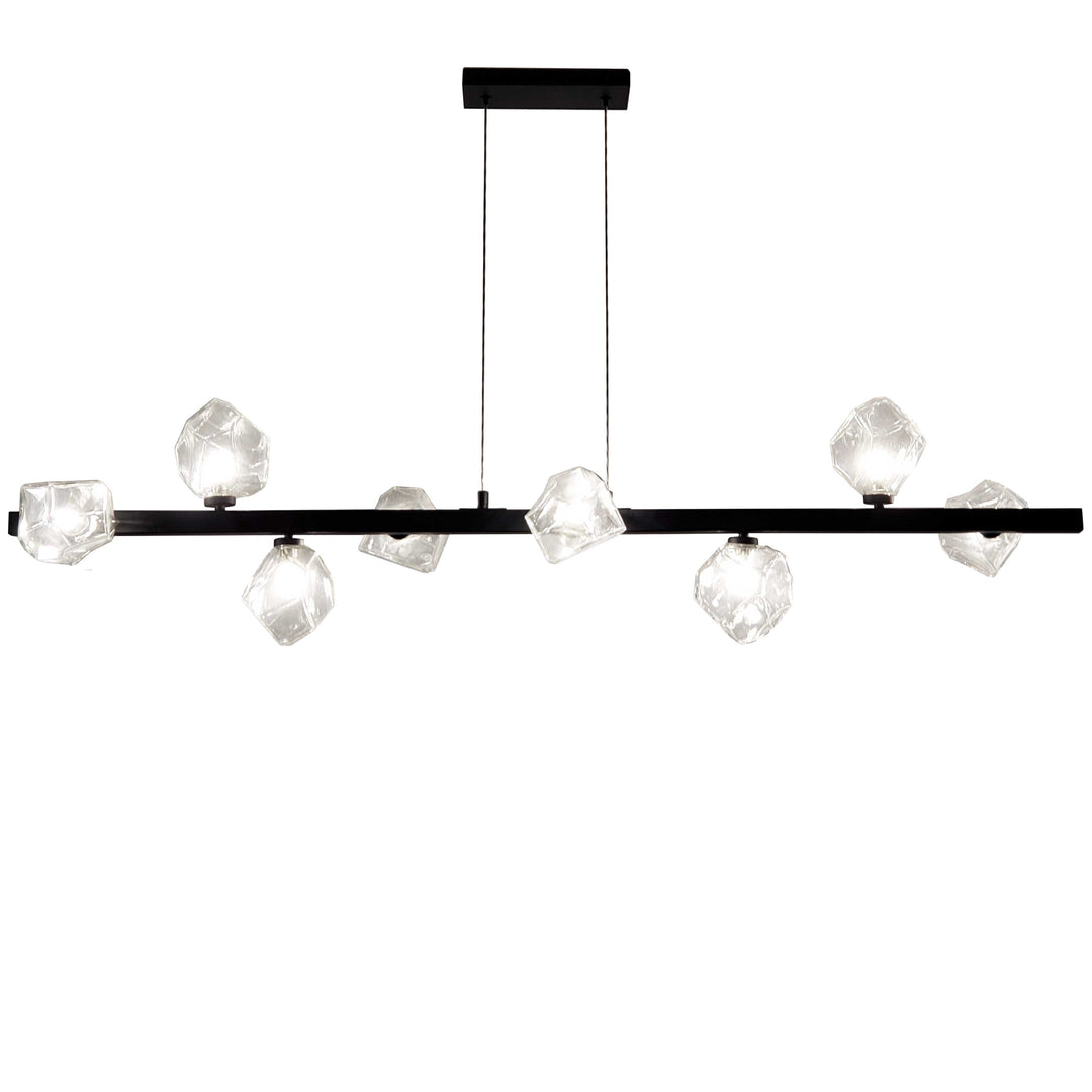Pearlene 8 Light Halogen Horizontal Pendant in Matte Black by Dainolite