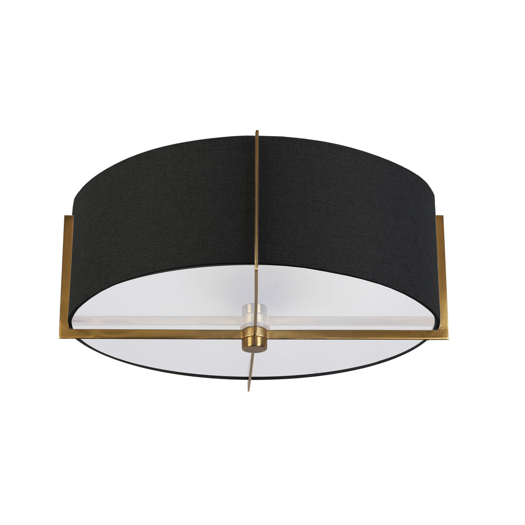 Preston 3 Light Incandescent Semi-Flush Mount in Aged Brass by Dainolite