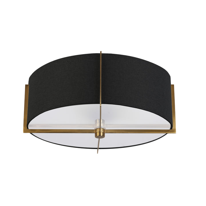 Preston 3 Light Incandescent Semi-Flush Mount in Aged Brass by Dainolite