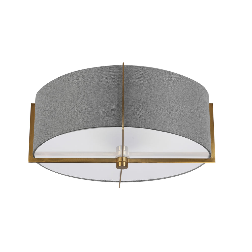Preston 3 Light Incandescent Semi-Flush Mount in Aged Brass by Dainolite