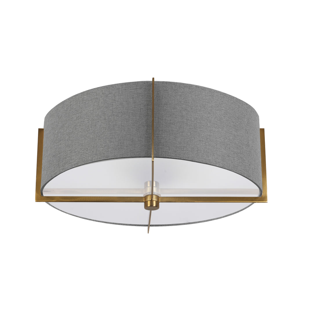 Preston 3 Light Incandescent Semi-Flush Mount in Aged Brass by Dainolite
