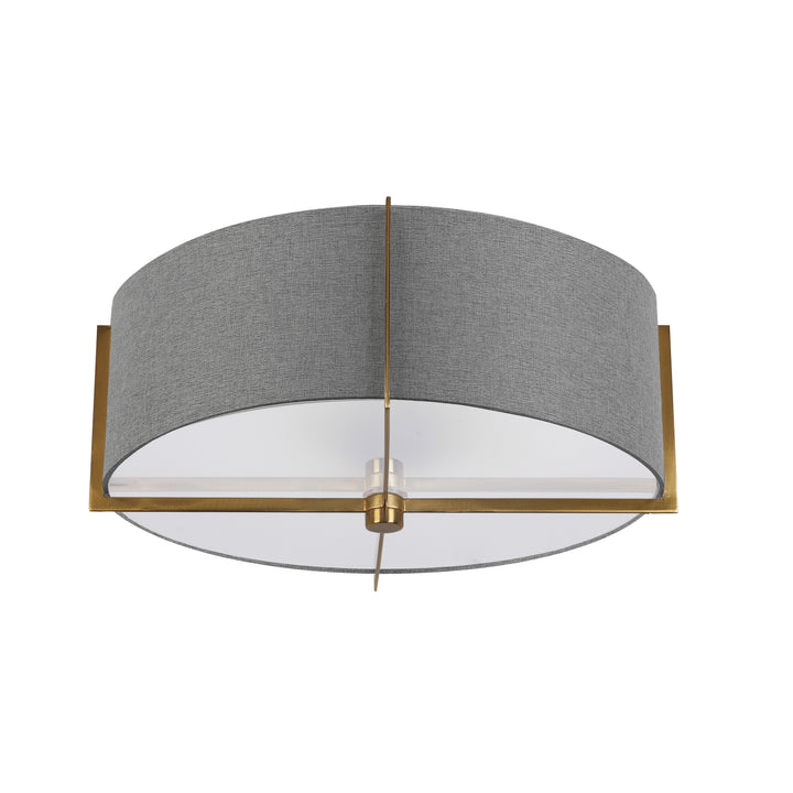 Preston 3 Light Incandescent Semi-Flush Mount in Aged Brass by Dainolite