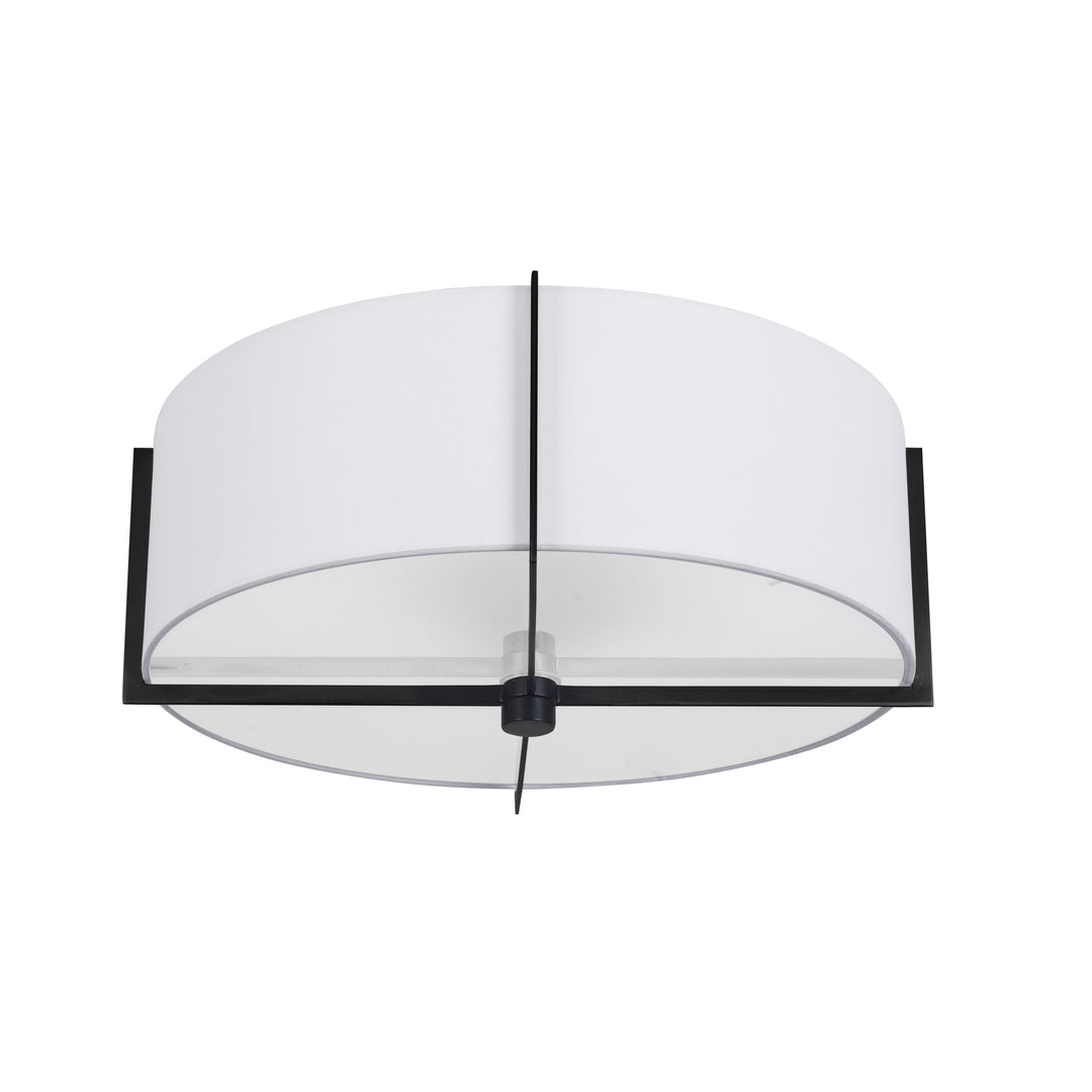 Preston 3 Light Incandescent Semi-Flush Mount in Black by Dainolite