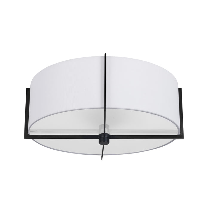 Preston 3 Light Incandescent Semi-Flush Mount in Black by Dainolite