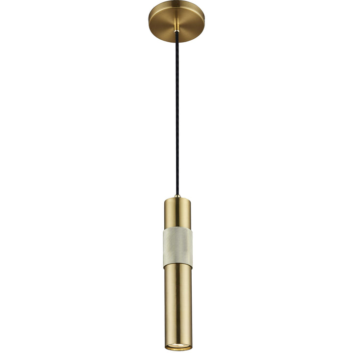 Passwell 1 Light Halogen Pendant in Aged Brass by Dainolite